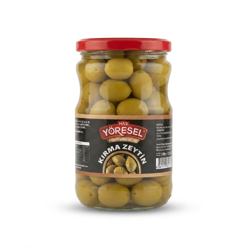 HASYÖRESEL KIRMA ZEYTİN 400 GR (CAM KAVANOZ)